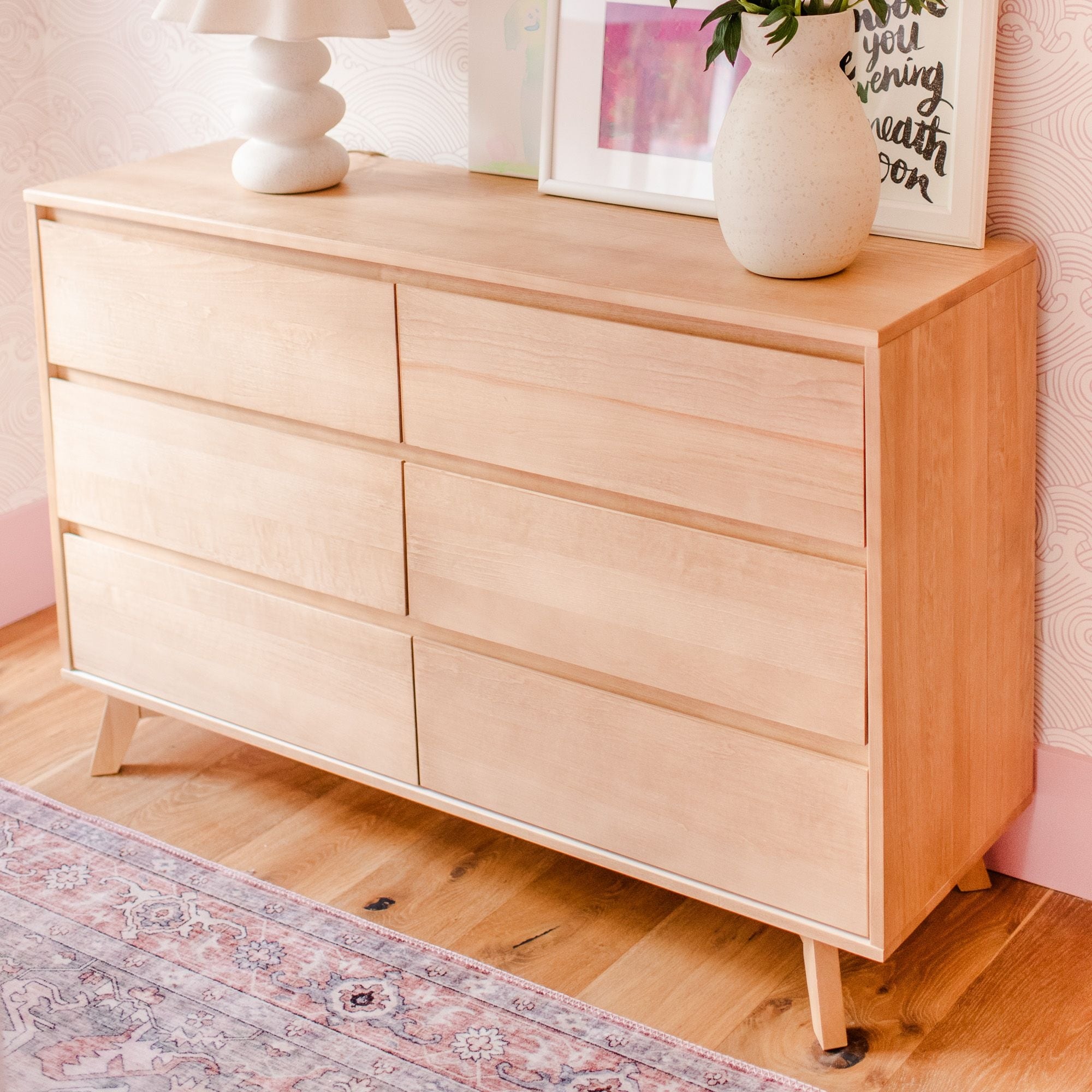 scandinavian dresser Mid Century Modern Modern Danish MCM 4-Drawer This Blonde Esha Dresser 6-Drawer Accent Cabinet