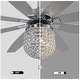 preview thumbnail 9 of 8, Cusp Barn 65" Chrome Ceiling Fan with Light and Remote,Gorgeous Crystal Fixture,Modern Reversible Fan Light,6 Speeds Quiet Motor