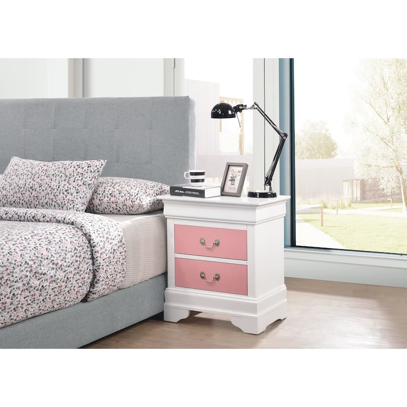 Louis Phillipe 2-drawer Wooden Nightstand