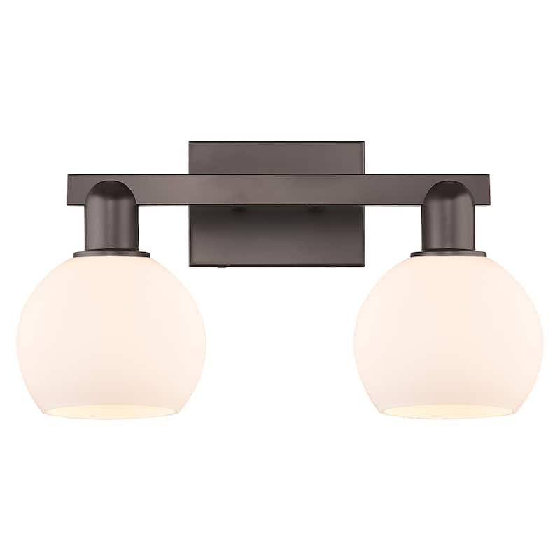 Innovations Lighting Endless Possibilities Arcadia - Athens - 2 Light 17" Bath Vanity Light - Oil Rubbed Bronze/Matte White