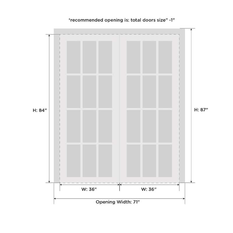 SartoDoors Felicia 3355 | Bedroom Door Interior Door | Solid Wood w/ Glass | Hardware Set | 36x80, Matte Black
