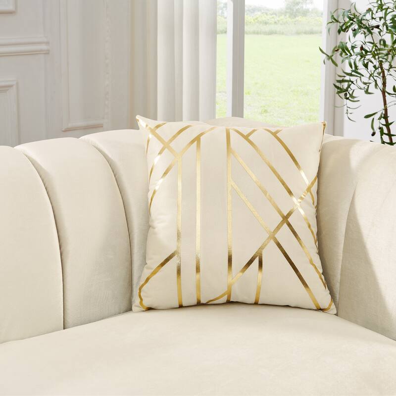 Velvet Chesterfield 3 Seater Sofa, Button Tufted Upholstered Sofa, Lounge Sofa with Stainless Steel Accents & Metal Legs