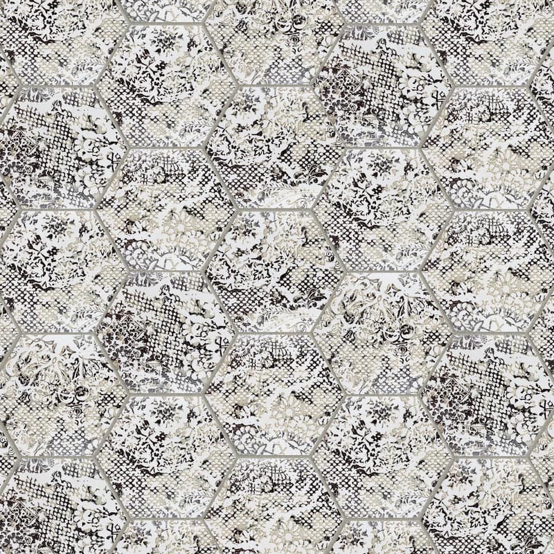 Merola Tile Inedita Hex White 9-7/8" x 11-1/4" Porcelain Floor and Wall Tile