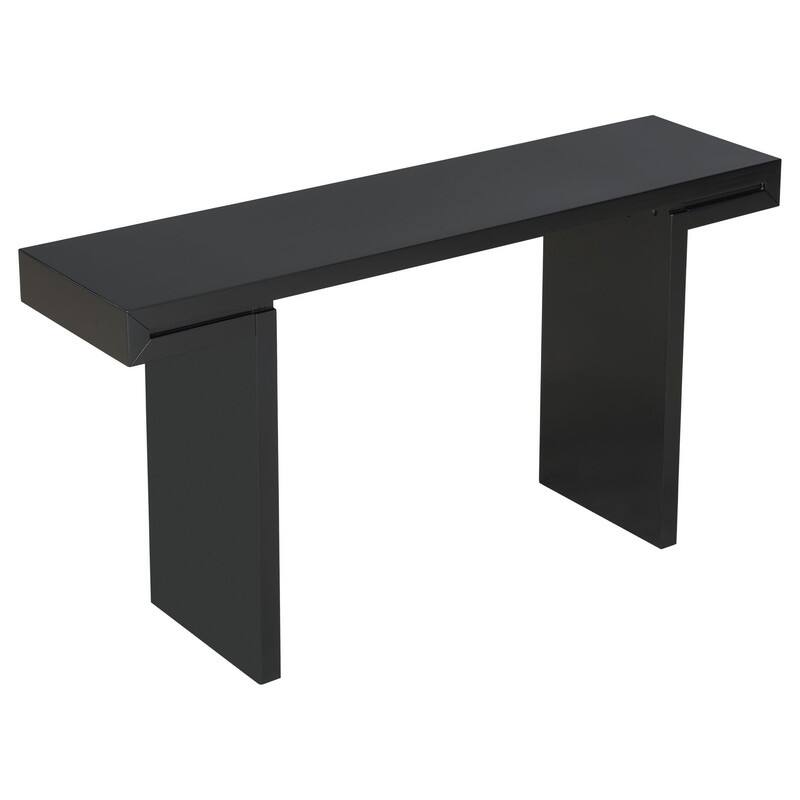 U-Style Large Console Table, Stylish Entryway Table with Geometric Design and Adjustable Feet