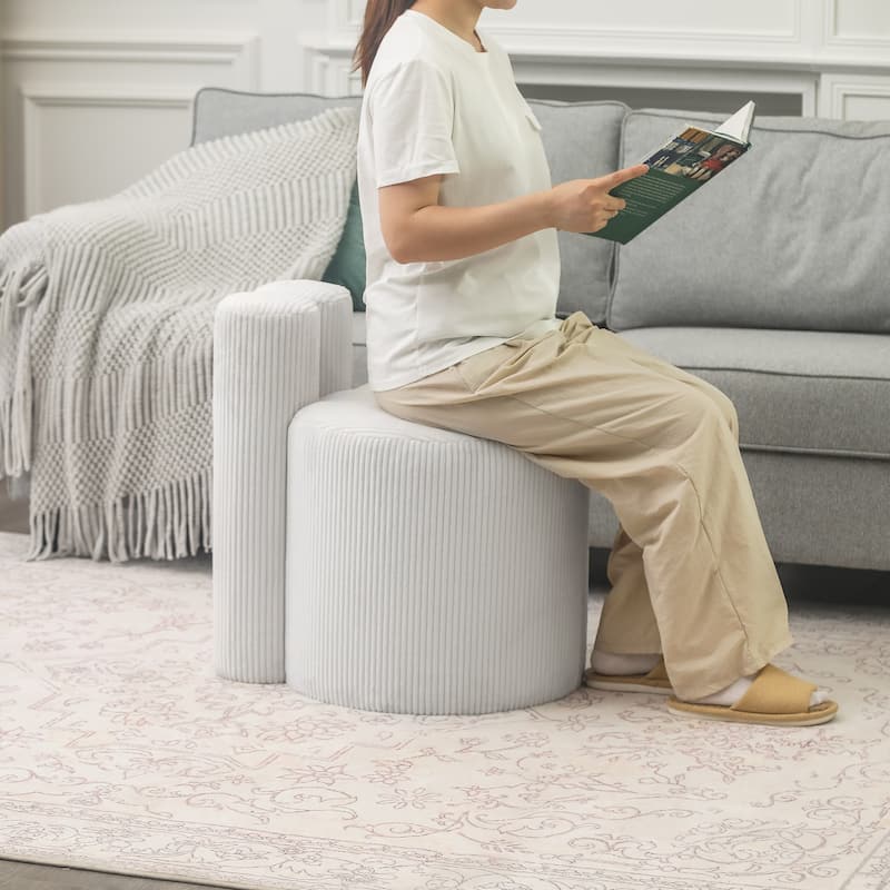 Adeco Morden Pouf Ottoman 23" Height Seat for Living Room Bedroom