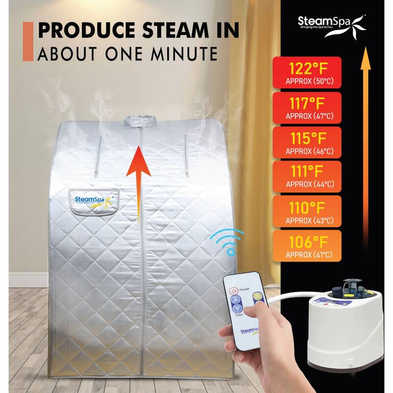 SteamSpa SP-SS0004-1P Foldable Indoor Sauna with Hand-Accessible