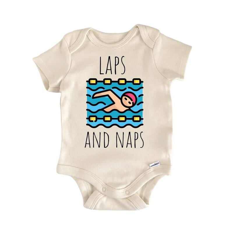 Swimming Swimmer Laps - Baby Bodysuit - 6-9M - White
