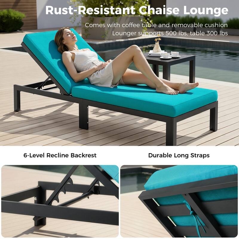 11-Piece Luxury Aluminum Outdoor Furniture Set with Chaise Lounge & Fire Pit Table, 29" Deep Seating Aluminum Patio Sectional