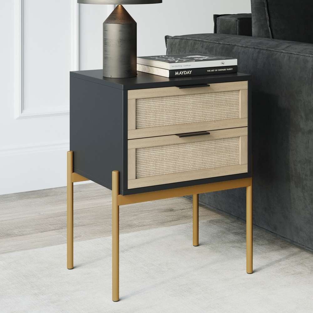 Small black metal nightstand sale