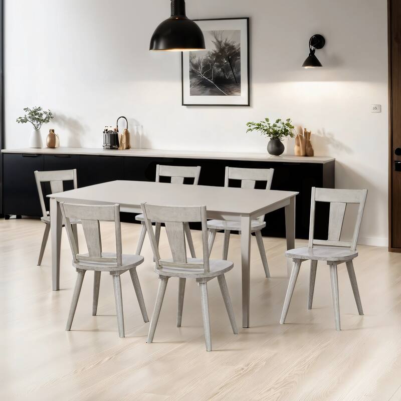 Vintage Panel Back Wooden Dining Chairs