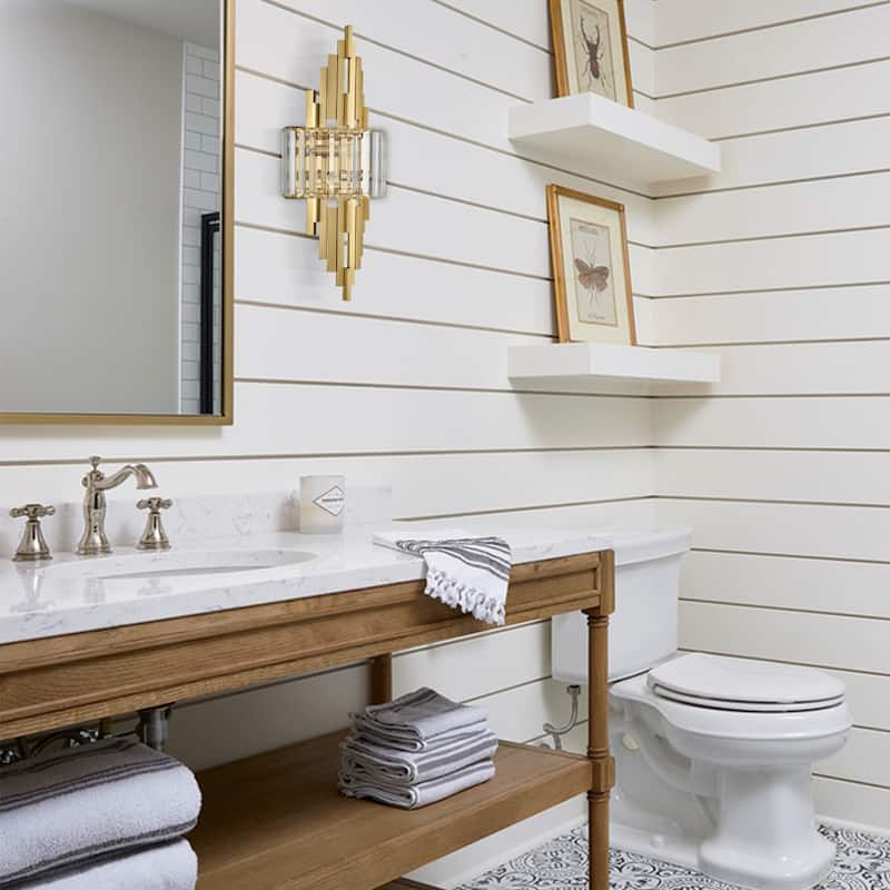 Umbria Modern Brass Large Wall Sconce 2-Light