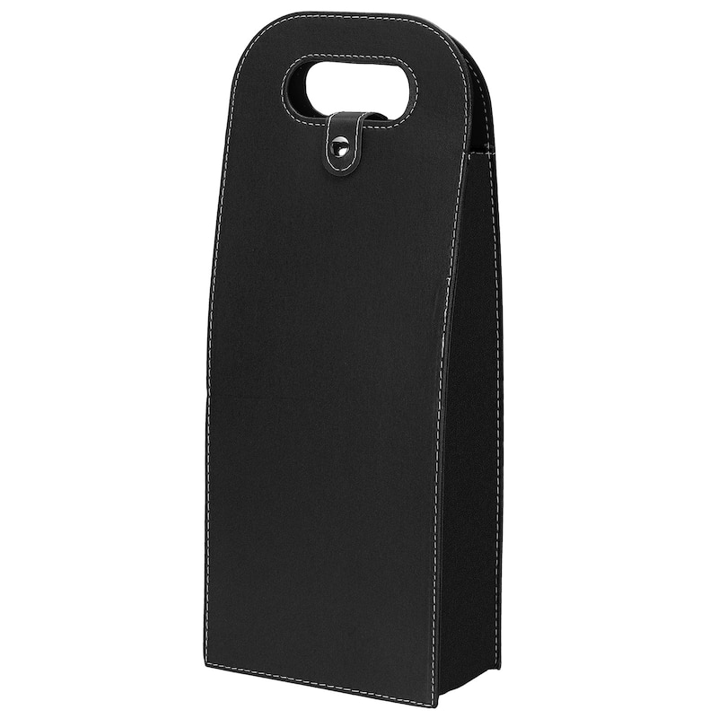 2 Bottle Wine Gift Bag Wine Bag Reusable Leather Wine Tote Carrier - 165 x 90 x 405mm
