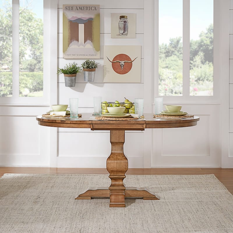 Eleanor Oak Solid Wood Oval Table and X Back Chairs 5-piece Dining Set by iNSPIRE Q Classic