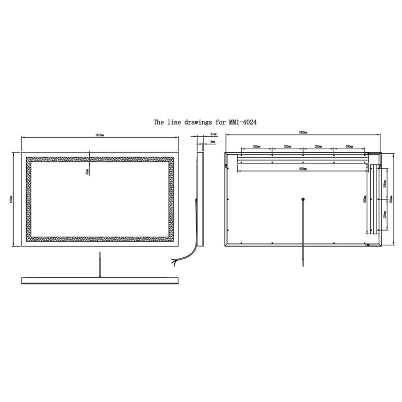 Modern Mirrors Aura Bathroom Mirror with LED Lights and Dimmer Switch