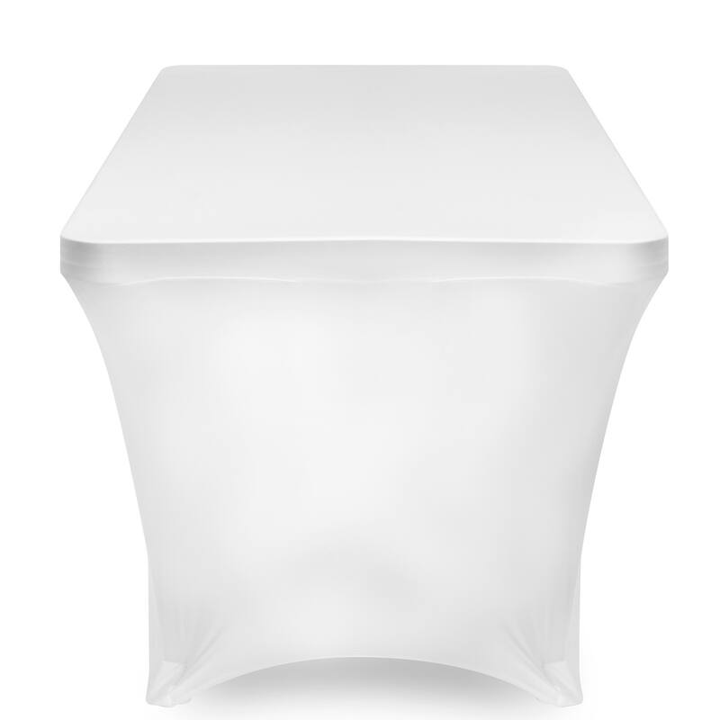 4ft Rectangular Spandex Fitted Tablecloth White