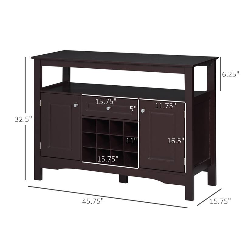 Sideboard Buffet Cabinet with Drawer and 12-Bottle Wine Rack