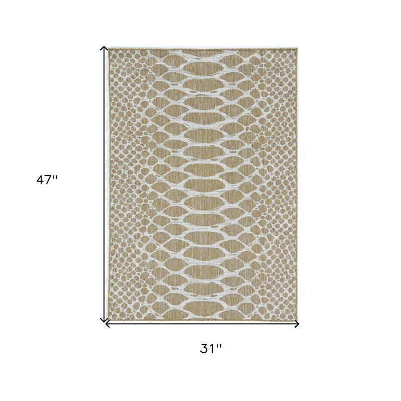 Alluz Artistic Abstract Weather Resistant Trendy Modern Outdoor Rug - 3' X 4'