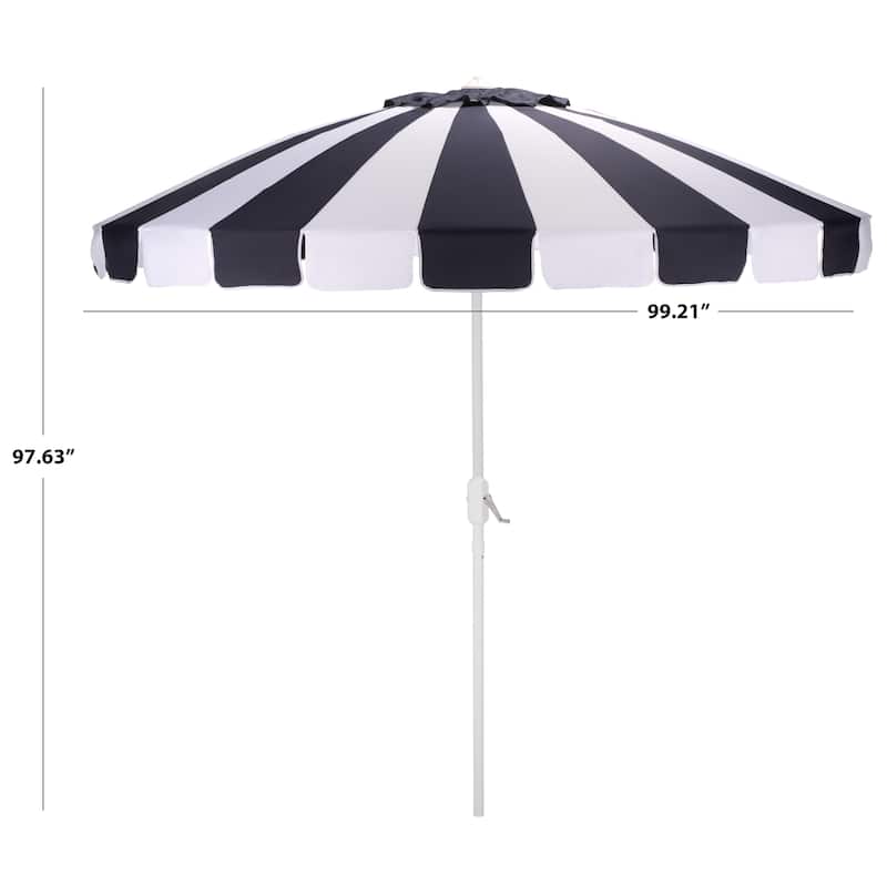 SAFAVIEH Outdoor Patio Furniture Buti 9 Ft Umbrella, Crank Lift Shade with Aluminum Frame