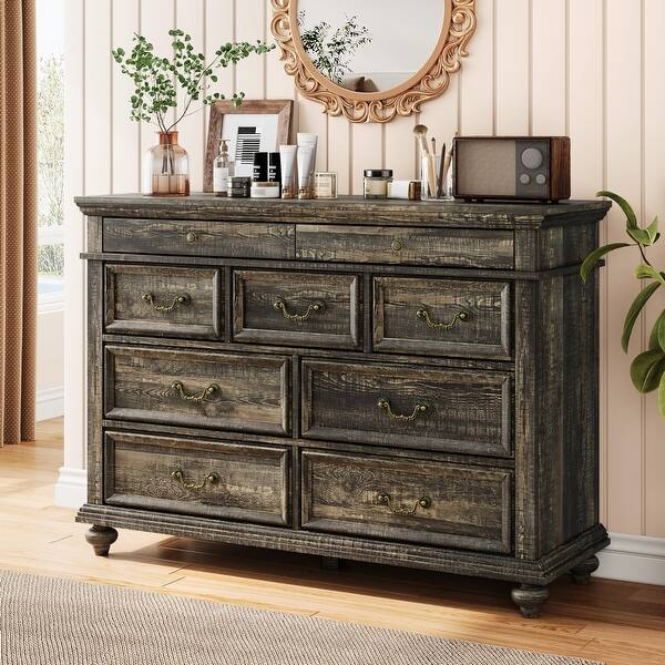 rustic metal dresser Magnussen River Ridge Rustic 6-Drawer Dresser with Metal Handles