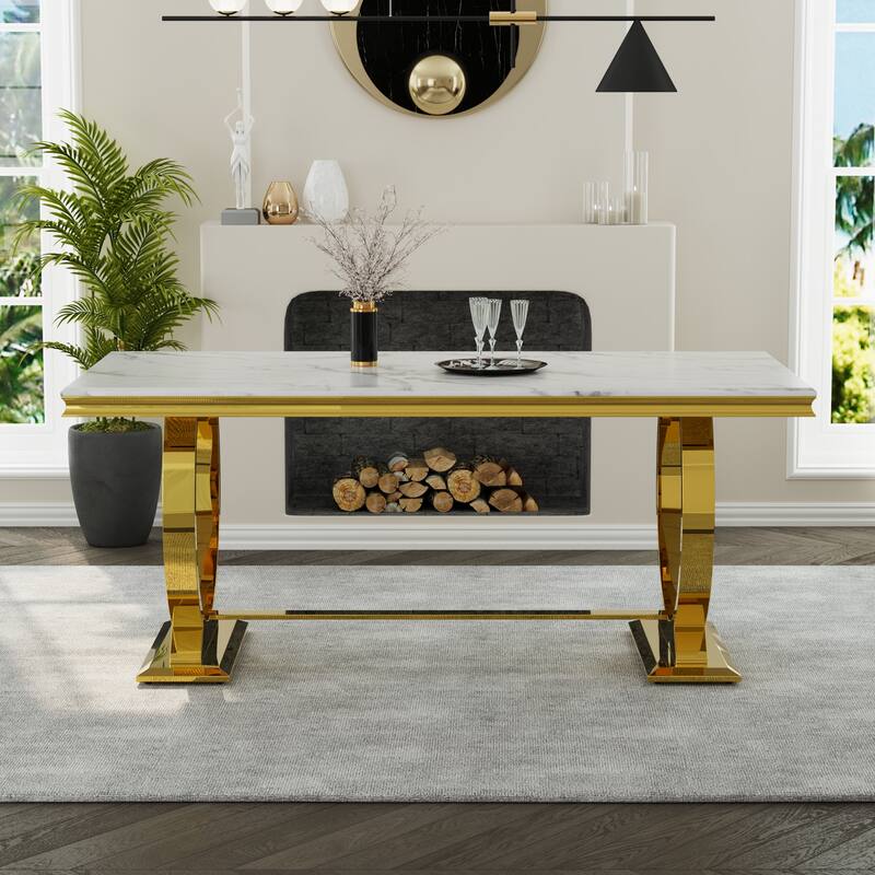 Dining Table Set with Arm Dining Chairs