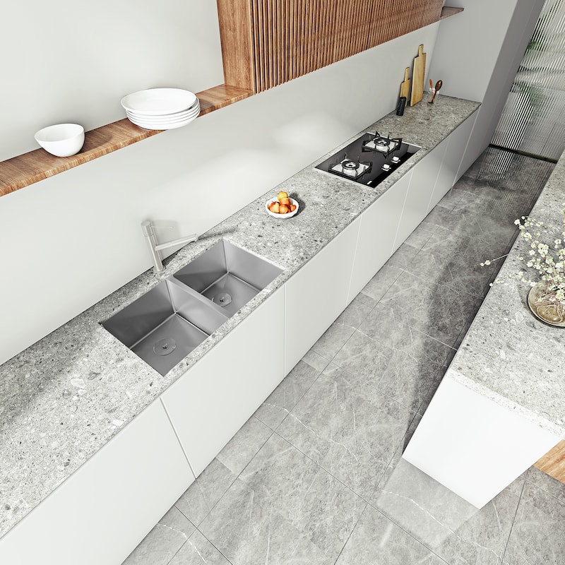 Sinber Undermount Double Bowl 304 Stainless Steel Kitchen Sink