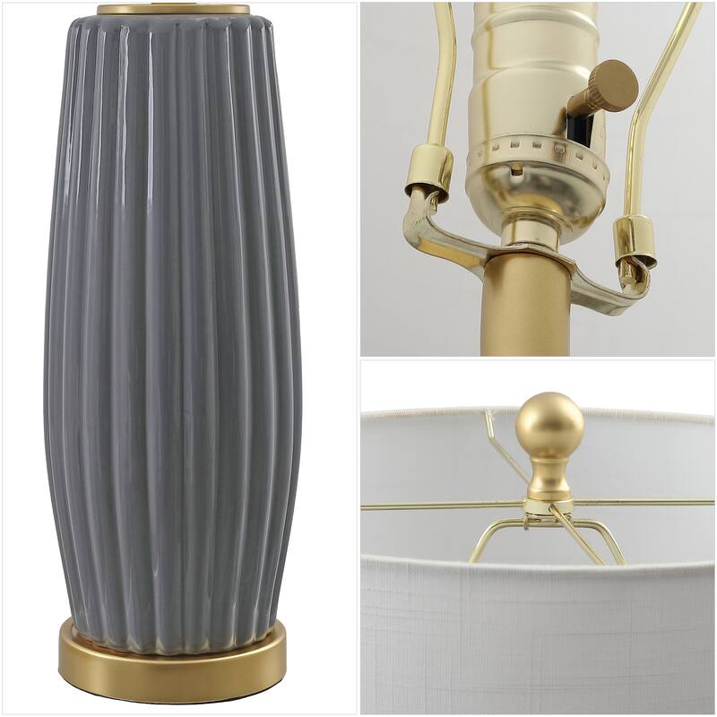 JONATHAN Y May 28.5" Ceramic LED Table Lamp, Navy