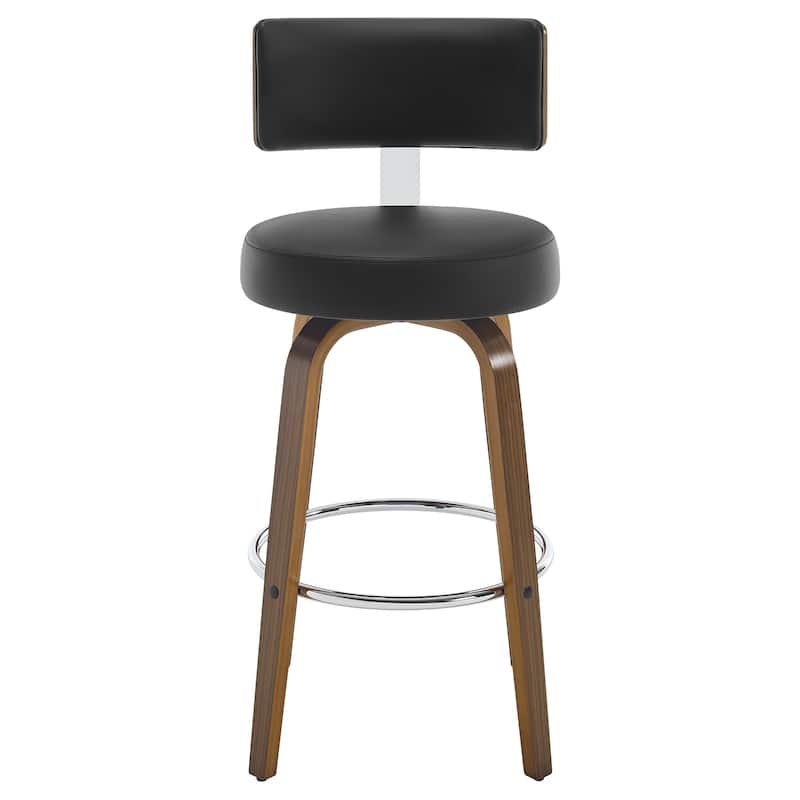 Upholstered Wood Swivel Bar/ Counter Stools, Set of 3