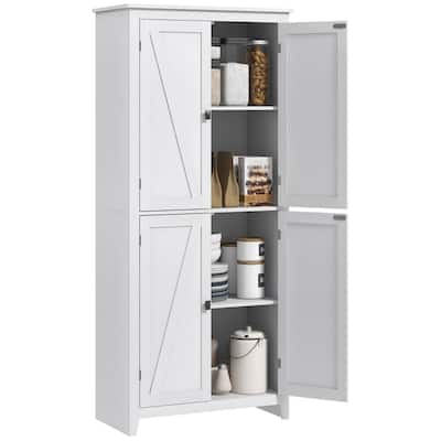 MDF Farmhouse Kitchen Pantry Cabinet with Barn Doors - 31.5" W x 15.75" D x 71.75" H