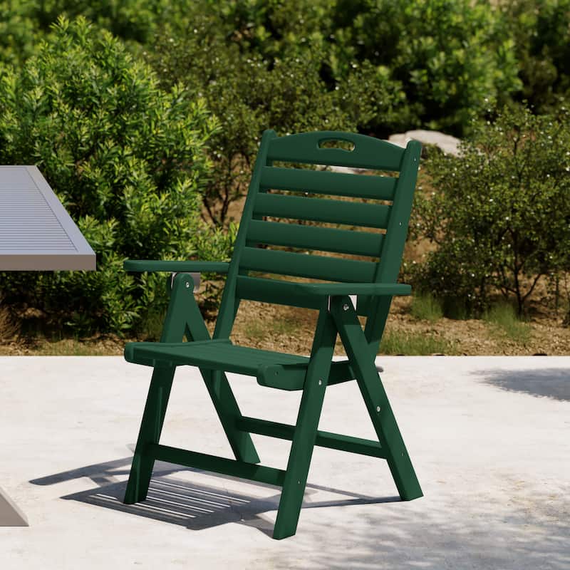 Laguna Foldable Highback Patio Dining Chair with Adjustable Recline Feature