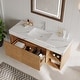 preview thumbnail 29 of 73, 48" Modern Floating Single Bathroom Vanities with Sink, Brown or Natural wood, 2 Drawers