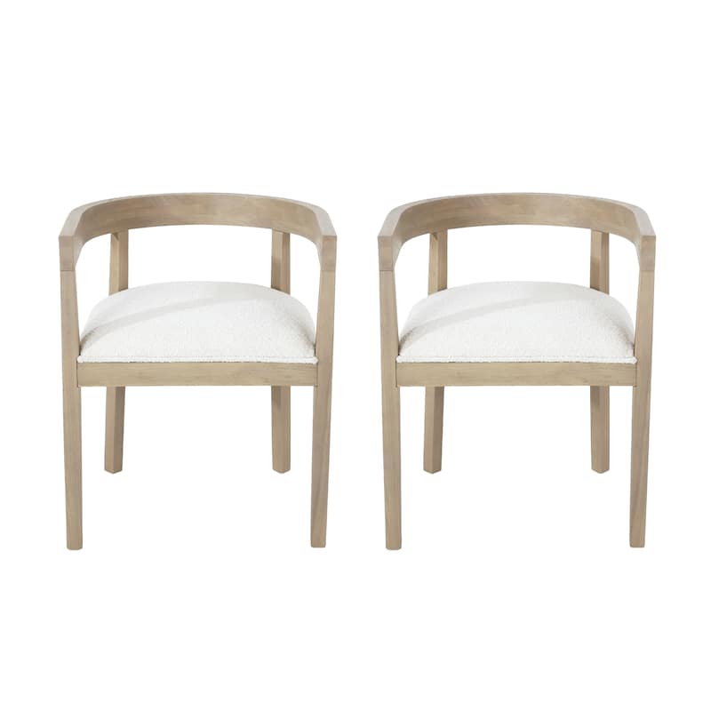 Ladieu Fabric and Wood Tub Dining Chairs （Set of 2）by Christopher Knight Home