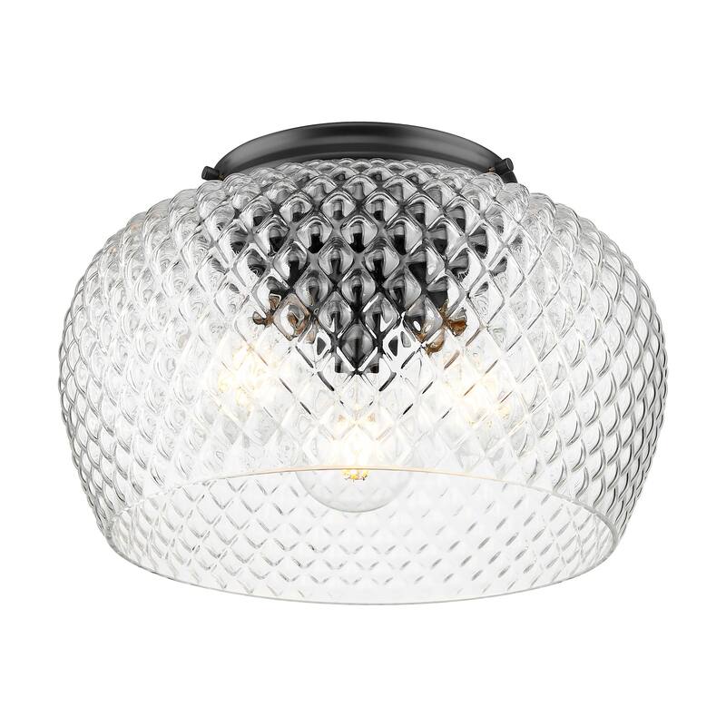 Golden Lighting 1088-3FM CLR Adeline 3 Light 14" Wide Semi-flush