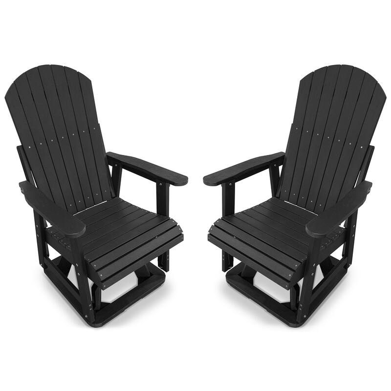 Fortune Candy HIPS Swivel Patio Glider, Poly Lumber Weather Resistant Outdoor Chair, for Patio, Porch, Yard