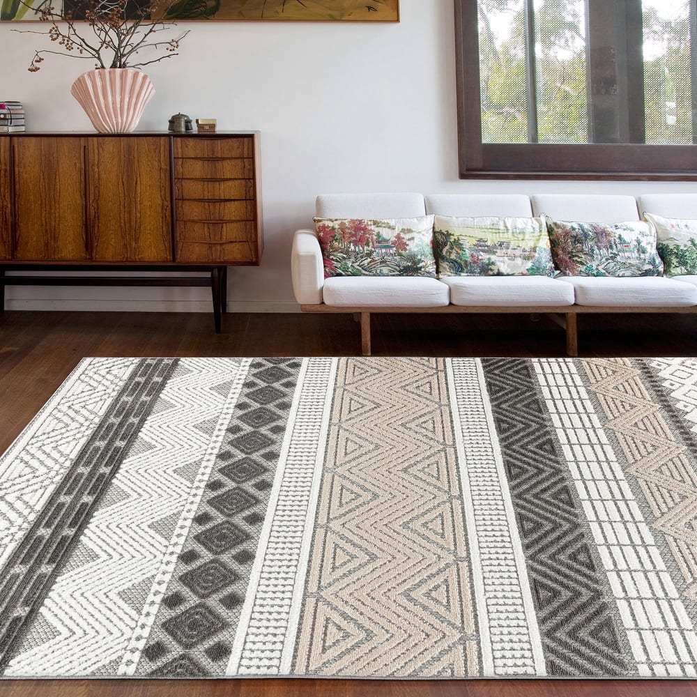 Marbella Contemporary Boho Indoor/Outdoor Area Rug