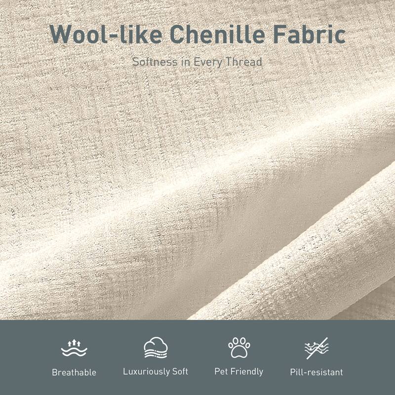 MAISON ARTS 2-Piece Chenille & Corduroy Sofa Set, Comfy 3/4/5-Seater Modular Loveseat & Armchair with Throw Pillows