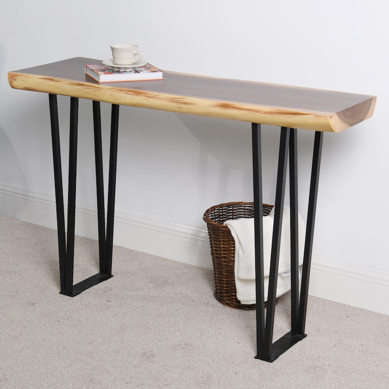 Natural Wood Rectangle Coffee Console Table