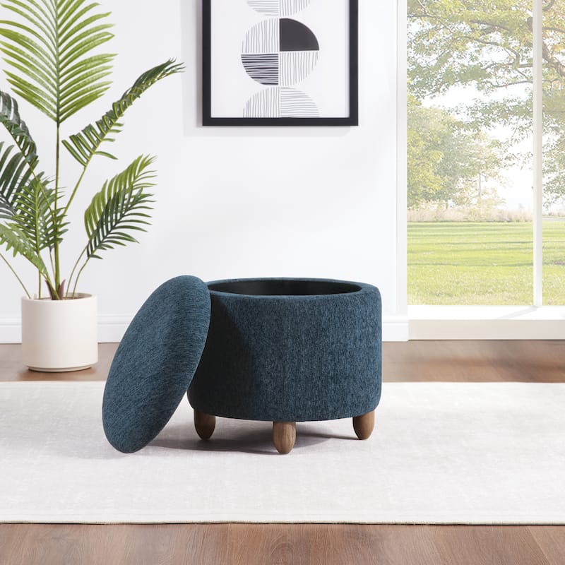 Lyra Storage Ottoman with Medium Oak Legs