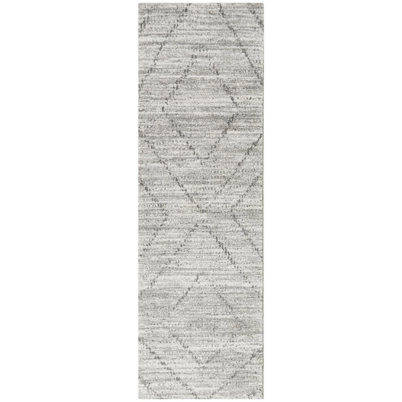 Sienna Moroccan Diamond Area Rug - 2'2" x 7' Runner - Grey