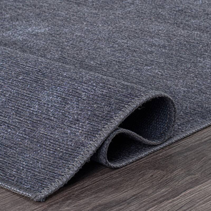 Contemporary Solid Machine Washable Area Rug