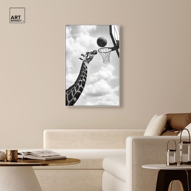 Giraffe Hoops Canvas by Art Remedy