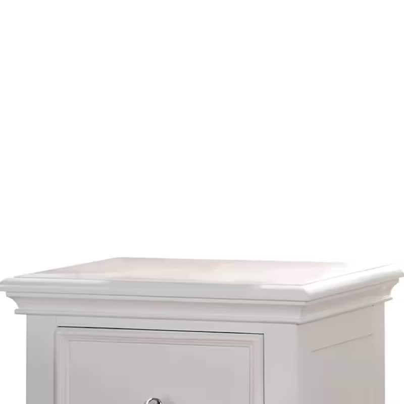 Pine Wood Nightstand with 2 Drawers