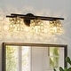preview thumbnail 1 of 32, Mosaic Crystal Cube Shade Linear Bathroom Vanity Light 3-Light
