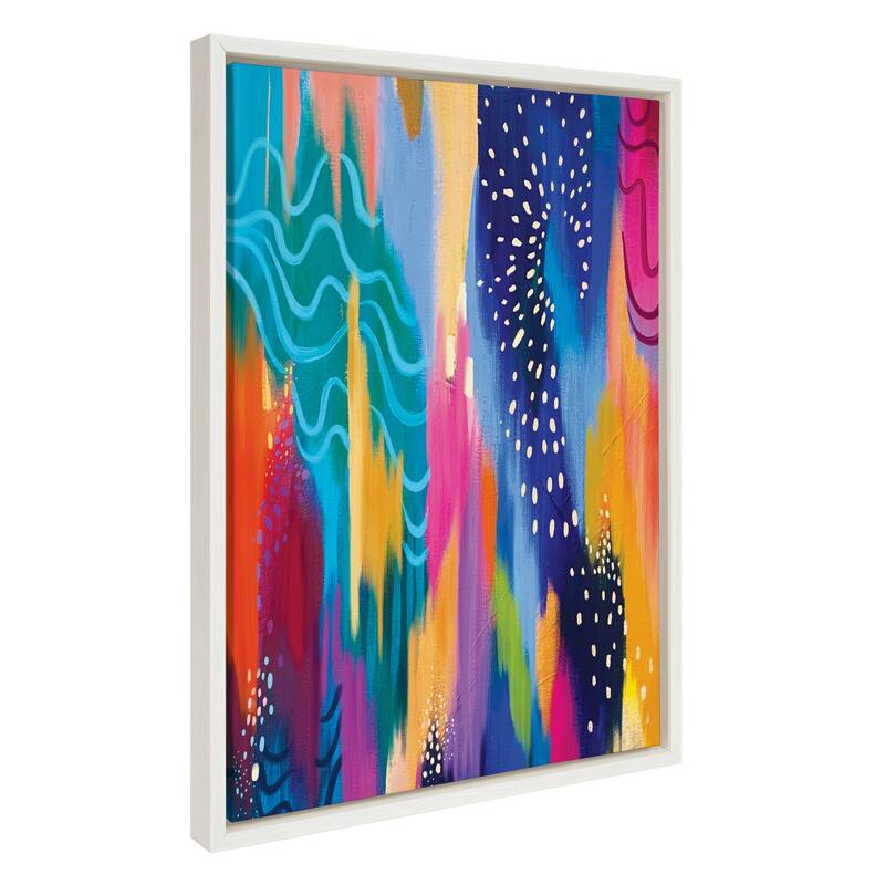 Kate and Laurel Sylvie Brushstroke 128 Framed Canvas Art Set by Jessi Raulet