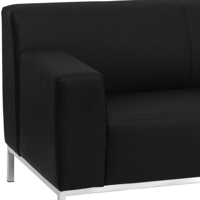 LeatherSoft Loveseat w/ Line Stitching & Integrated Stainless Steel Frame