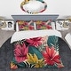 preview thumbnail 2 of 5, Designart "Jungle pattern florals Palm leaves II" Jungle Bedding Cover Set - Traditional Bed Set with Shams
