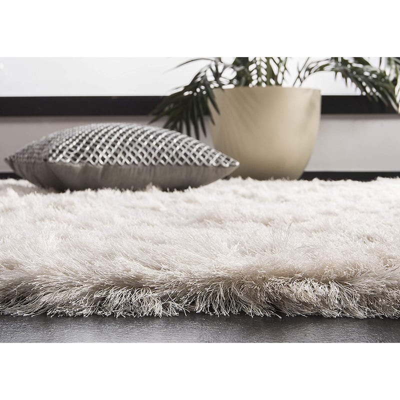 Asian Area Rug 8x10 - Grey Solid Shag Rug - Non-Shedding, Easy Care - Living Room, Bedroom Rug - 120 x 96