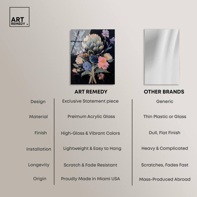 Moody Artichoke I Acrylic by Art Remedy, Ready to Hang