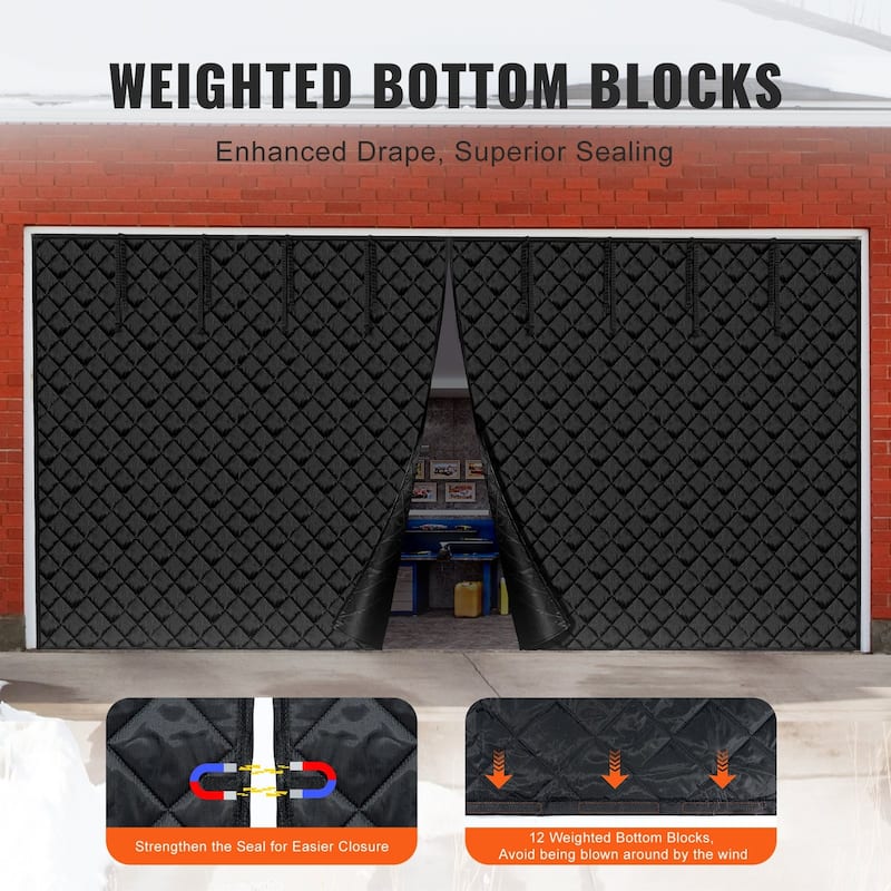 Garage Door Screen for Winter 10.3 x 8.14 ft Garage Door Insulation Kit - Multi