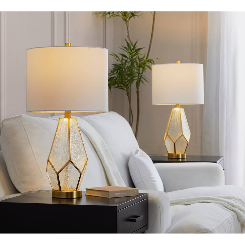 Silver Orchid Gabriella 25" Glass Table Lamp (Set of 2)