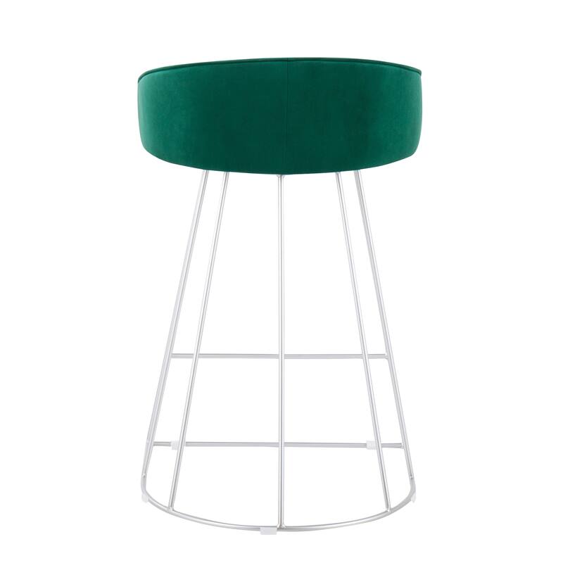 Silver Orchid Haid Velvet Upholstered Counter Stool (Set of 2)